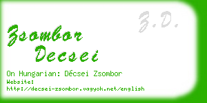 zsombor decsei business card