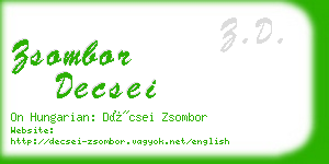 zsombor decsei business card
